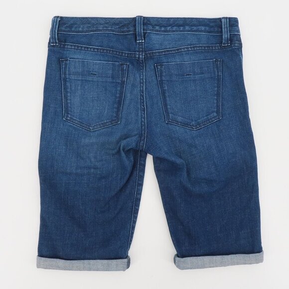 Banana Republic Women 26 Bermuda Roll Cuff Blue Jean Shorts Cotton Blend Pockets - Picture 4 of 9